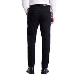 Haggar Men's Premium No Iron Khaki Straight Fit & Slim Fit Flat Front Casual Pant, Solid Black, 33W x 30L