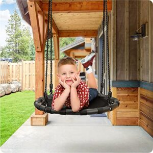 Sorbus Saucer Tree Swing - Kids Outdoor Disc Round Swing - 24" Heavy Duty 220lbs Seat - Easy Install Flying Saucer Web Circle Swing - Perfect for Gift, Playground, Backyard, Indoor/Outdoor Tire Swing