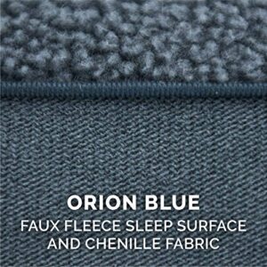 Furhaven Orthopedic Dog Bed for Medium/Small Dogs w/ Removable Bolsters & Washable Cover, For Dogs Up to 35 lbs - Sherpa & Chenille Sofa - Orion Blue, Medium