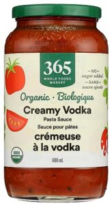 365 by whole foods market, organic creamy vodka pasta sauce, 25 ounce