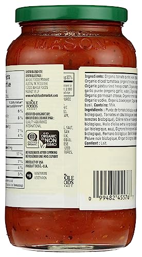 365 by Whole Foods Market, Organic Creamy Vodka Pasta Sauce, 25 Ounce