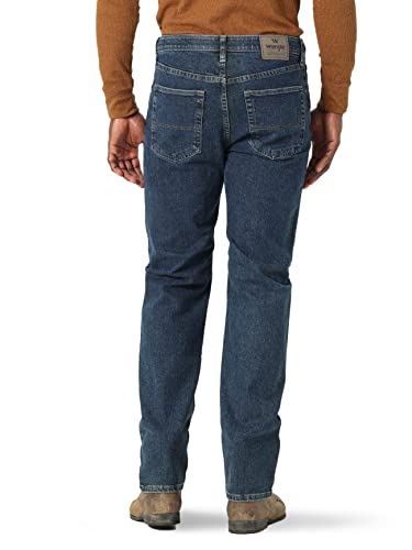 Wrangler Authentics Men's Regular Fit Comfort Flex Waist Jean, Dark Stonewash, 36W x 32L