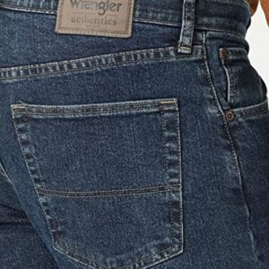 Wrangler Authentics Men's Regular Fit Comfort Flex Waist Jean, Dark Stonewash, 36W x 32L