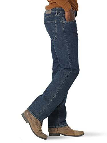 Wrangler Authentics Men's Regular Fit Comfort Flex Waist Jean, Dark Stonewash, 36W x 32L