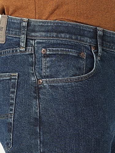 Wrangler Authentics Men's Regular Fit Comfort Flex Waist Jean, Dark Stonewash, 36W x 32L