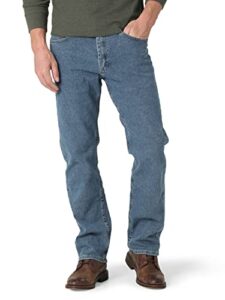 wrangler authentics men's regular fit comfort flex waist jean, light stonewash, 38w x 29l