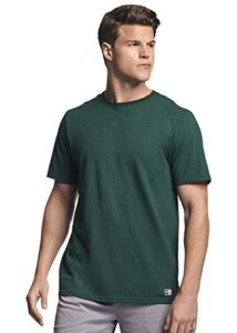 russell athletic mens essential short sleeve tee t shirt, dark green, large us