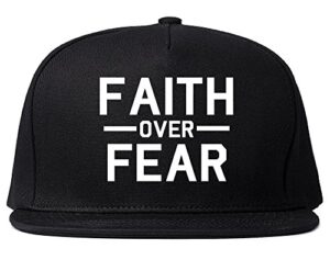 faith over fear mens snapback hat cap black