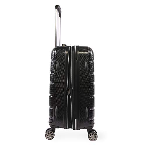 ORIGINAL PENGUIN Crimson 21" Hardside Carry-on Spinner Luggage, Telescoping Handles, Black, One Size