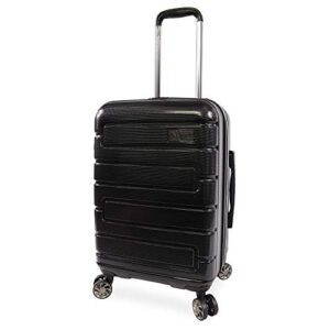 ORIGINAL PENGUIN Crimson 21" Hardside Carry-on Spinner Luggage, Telescoping Handles, Black, One Size