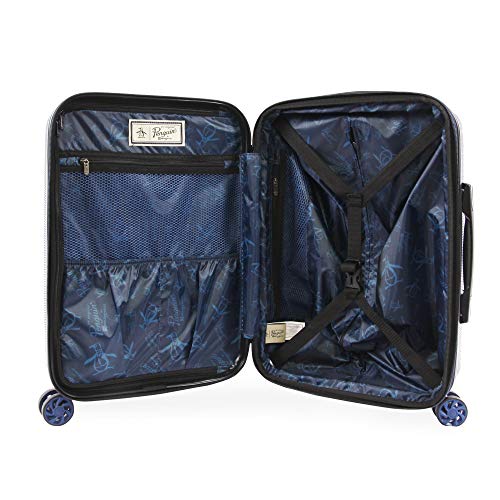 Original Penguin Crimson 21" Hardside Carry-on Spinner Luggage,Telescoping Handles, Metallic Blue, One Size