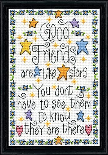 Tobin Good Friends, 5 x 7'' Counted Cross Stitch Kit, Multicolour