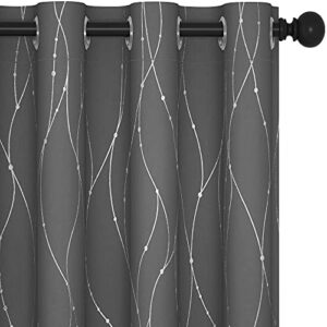 deconovo blackout curtains for bedroom 84 inches long, black out curtains for bedroom windows, thermal insulated curtain drapes grey (52w x 84l inch, grey, 2 panels)