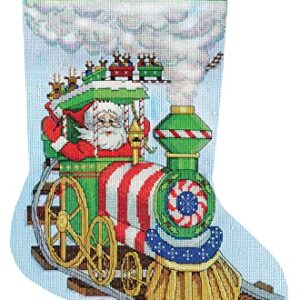 Tobin Santa's Train Cross Stitch Stocking Kit, 17" Long 14 Count