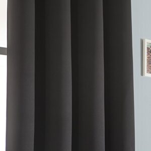 Aquazolax Blackout Curtain Panels for Bedroom Windows - Thermal Insulated Grommet Top Blackout Draperies and Drapes, 2 Panels, 42 inch Wide x 45 inch Long, Black