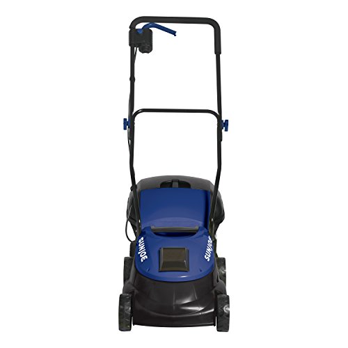 Sun Joe MJ401C-XR-SJB 14-Inch 28-Volt 5-Amp Cordless Lawn Mower w/Brushless Motor, 10.6-Gallon Detachable Collection Bag, Dark Blue