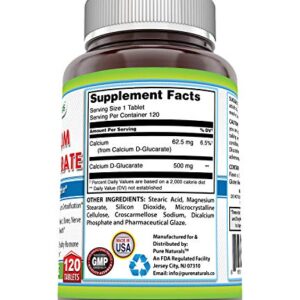 Pure Naturals Calcium D-Glucarate (500 Mg, 120 Tablets) Combines The Benefits Of Calcium With The Benefits Of Glucaric Acid. Supports Body's Detoxification Function By Helping The Liver & Kidney To Pr