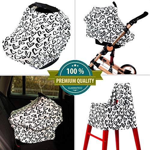 Gufix Infant Car Seat Cover, The Stretchy Nursing Scarf, Car Seat Canopy, Shopping Cart Cover and High Chair Cover That Protects Babies and Breastfeeding Mothers. The 8-in-1 Multiuse Cover for Babies