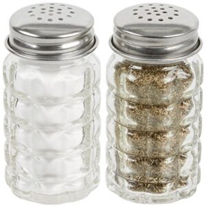 great credentials© retro style salt and pepper shakers with stainless tops set of 2