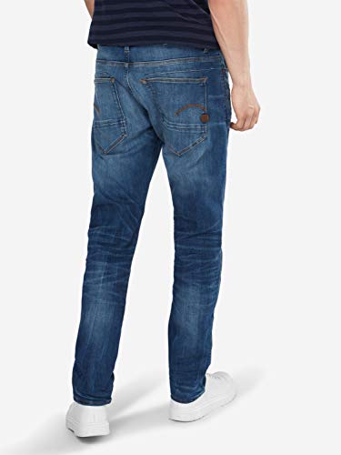 G-Star Raw Men's D-STAQ 5-Pocket Slim Fit Jeans, Medium Indigo Aged, 33W x 36L