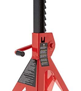 Amazon Basics Steel Jack Auto Stands, 3 Ton Capacity, 1 Pair, Black and Red