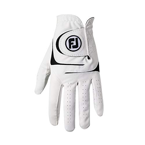 FootJoy Men's WeatherSof 2 Golf Glove White Medium/Large, Worn on Left Hand, 2 count (Pack of 1)