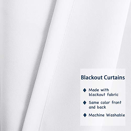 Room Darkening Curtain Panels Pure White Curtains Window Treatment Energy Saving Thermal Insulated Solid Grommet Room Darkening Drapes for Bedroom/Nursery, Pure White, 2 Panels, 52 in x 84 in (W x L)