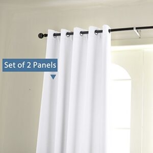 Room Darkening Curtain Panels Pure White Curtains Window Treatment Energy Saving Thermal Insulated Solid Grommet Room Darkening Drapes for Bedroom/Nursery, Pure White, 2 Panels, 52 in x 84 in (W x L)