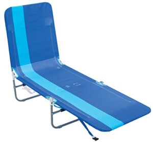 rio beach portable folding backpack beach lounge chair with backpack straps and storage pouch, blue stripe, ·72“ x 22“ x 10"