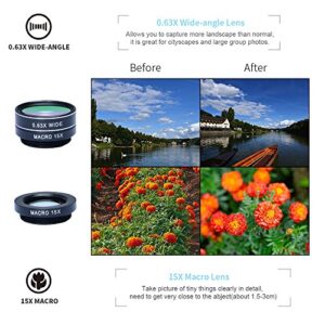 SimpLenz 7 in 1 Clip On Cell Phone Camera Lens Kit | for iPhone 7 6/6S 6S Plus, Samsung Galaxy S7 S6 & Most Tablets | Telephoto, Fish Eye, Kaleidoscope, Wide Angle, X-Wide Angle, CPL, & Macro Lens