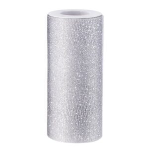 sparkling tulle ribbon roll glitter tulle spool, 6 inches by 25 yards for christmas wedding gift wrapping tutu skirt, party decoration