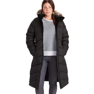 marmot women’s montreaux full-length parka | down-insulated, water-resistant, jet black, small