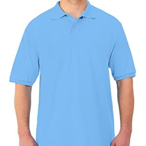 Jerzees Men's SpotShield Stain Resistant Polo Shirts (Short & Long, Short Sleeve-Light Blue, Large