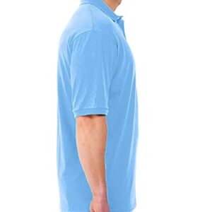 Jerzees Men's SpotShield Stain Resistant Polo Shirts (Short & Long, Short Sleeve-Light Blue, Large