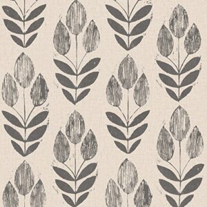 nuwallpaper nu2459 folk tulip peel & stick wallpaper, neutral