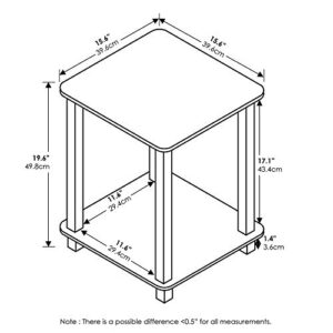 Furinno Simplistic Set of 2 End Table, Dark Walnut