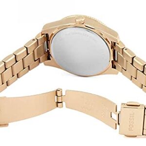 Fossil Women's Scarlette Mini Quartz Stainless Steel Three-Hand Watch, Color: Rose Gold Glitz (Model: ES4318)