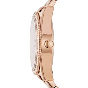 Fossil Women's Scarlette Mini Quartz Stainless Steel Three-Hand Watch, Color: Rose Gold Glitz (Model: ES4318)