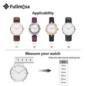 Fullmosa 20mm Leather Watch Band Compatible with Samsung Galaxy Watch 6 40mm 44mm/Galaxy Watch 6 Classic 43mm 47mm,Galaxy Watch 5 40mm 44mm/Pro 45mm,Galaxy Watch 4 40mm 44mm,Dark Blue+Rose Gold Buckle