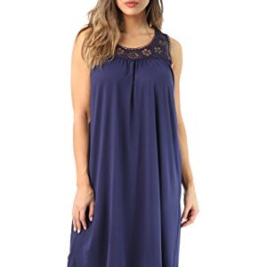 Dreamcrest 1541B-Navy-1X Nightgown/Women Sleepwear/Sleep Dress