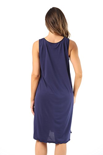 Dreamcrest 1541B-Navy-1X Nightgown/Women Sleepwear/Sleep Dress