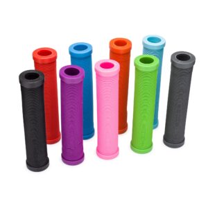 25NINE Ronin Grip Without Flange - Flangeless BMX Bike and Scooter Handlebar Grips with End Plugs - Black