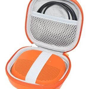 Bright Orange Protective Case for Bose SoundLink Micro Bluetooth Speaker, Best Color and Shape Matching, Featured Secure and Easy Pulling Out Strap Design, Mesh Pocket for Cable and accessorie
