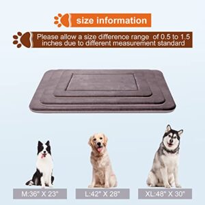 JoicyCo Large Dog Bed Crate Mat 42 in Washable Pet Beds Soft Dog Mattress Non-Slip Kennel Mats,Grey L