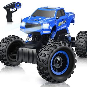 double e rc cars remote control car 1:12 off road monster truck for boy adult gifts,2.4ghz all terrain hobby car,4wd dual motors led headlight rock crawler