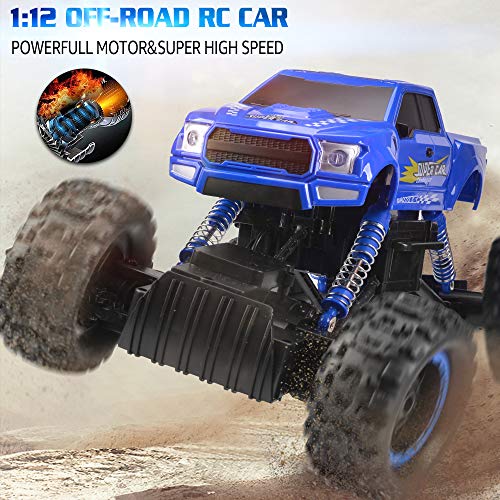 Double E RC Cars Remote Control Car 1:12 Off Road Monster Truck for Boy Adult Gifts,2.4Ghz All Terrain Hobby Car,4WD Dual Motors LED Headlight Rock Crawler