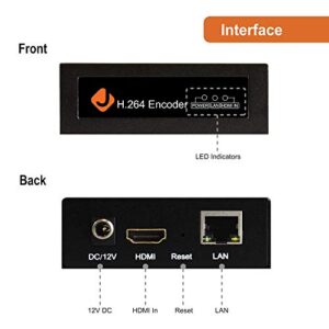 J-Tech Digital H.264 IPTV HDMI Video Encoder 1080P 60Hz for Live Stream Broadcast on YouTube, Facebook, Twitch, Supports RTSP, RTP, RTMPS, RTMP, HTTP, UDP, ONVIF Control App Available