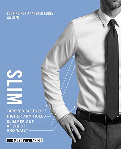 Unlisted by Kenneth Cole mens Slim Fit Checks and Stripes (Patterned) Dress Shirt, Light Blue, 17 -17.5 Neck 36 -37 Sleeve X-Large US