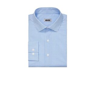 Unlisted by Kenneth Cole mens Slim Fit Checks and Stripes (Patterned) Dress Shirt, Light Blue, 17 -17.5 Neck 36 -37 Sleeve X-Large US