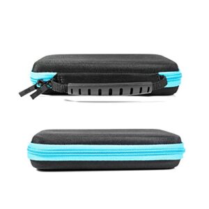 Orzly 3DSXL Case, Carry Case for New 3DS XL or Original Nintendo 3DS XL - Protective Hard Shell Portable Travel Case Pouch for 3DS XL Consoles with Slots for Games & Zip Pocket - Blue on Black